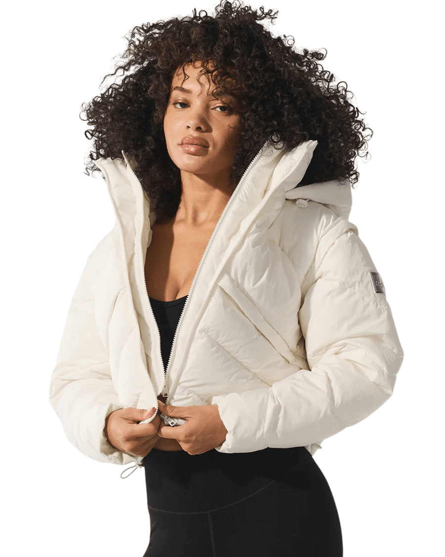 Vista superior Jaqueta Alo Yoga Glacier Puffer Ivory Creme