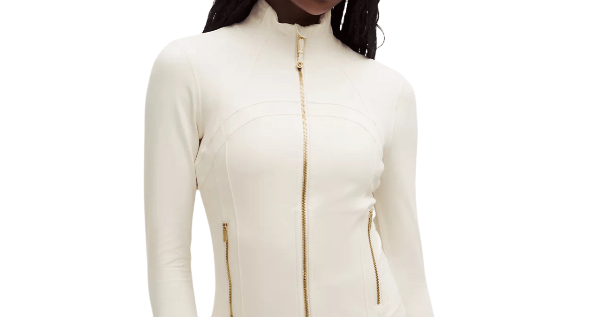 Jaqueta Lululemon Define Cropped Nulu Light Ivory | LK Sneakers