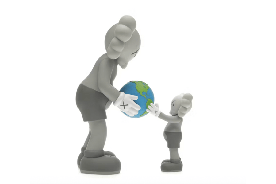 KAWS THE PROMISE Vinyl Figure Grey Toy Art Cinza - LK