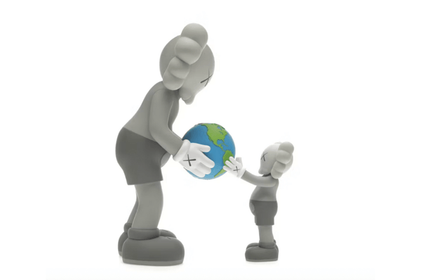 KAWS THE PROMISE Vinyl Figure Grey Toy Art Cinza - LK