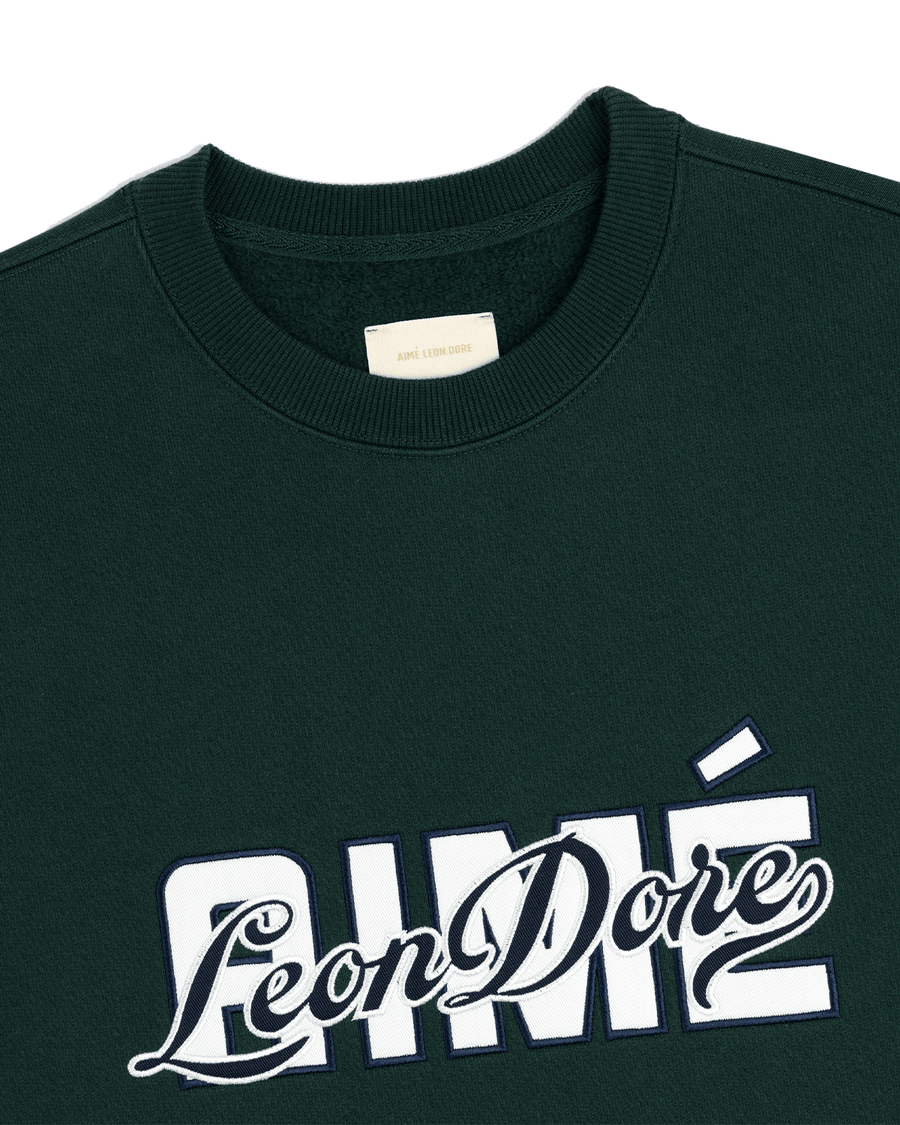 Moletom Aimé Leon Dore Overlay Logo Crewneck Sweatshirt Verde