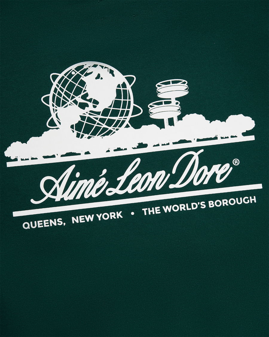 Vista traseira Moletom Aimé Leon Dore Unisphere Botanical Green Verde