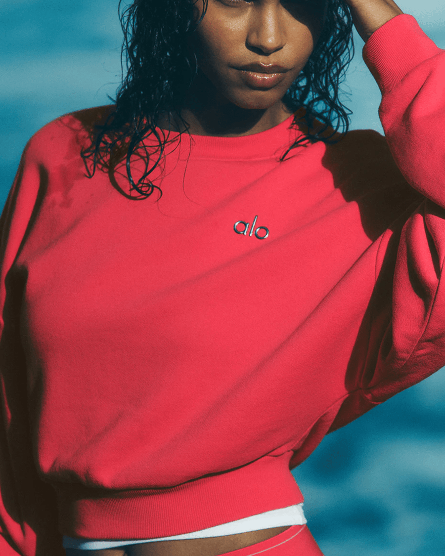 Moletom Alo Yoga Cropped Accolade Candy Red Vermelho - Alo Yoga - w3924rg_01 - 1