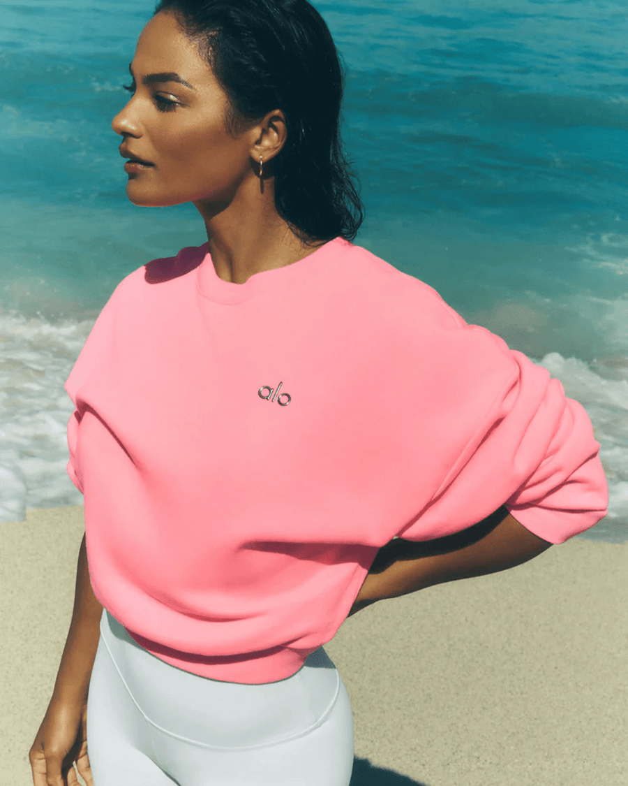 Moletom Alo Yoga Cropped Accolade Neon Bubblegum Rosa por R$ 1.349