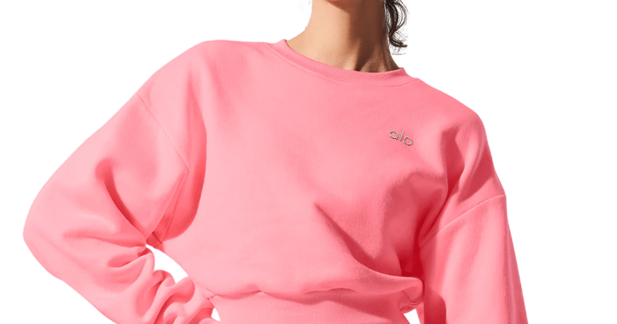 Moletom Alo Yoga Cropped Accolade Neon Bubblegum - LK