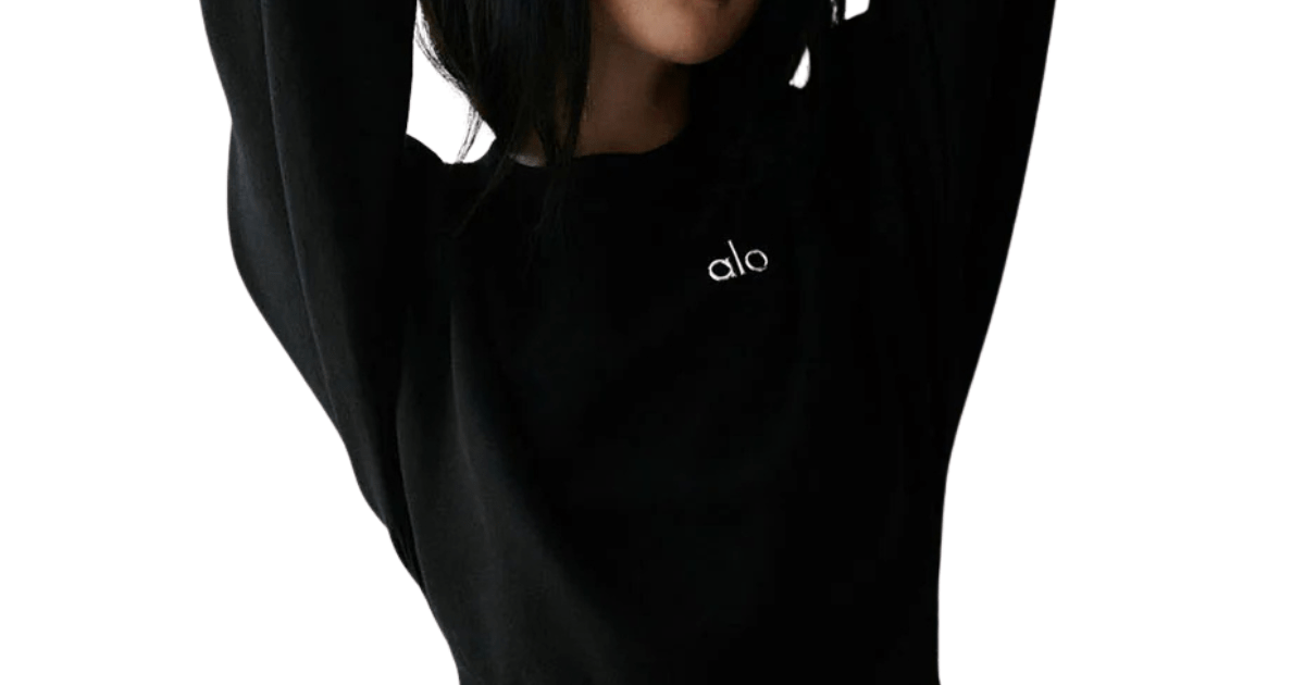 Moletom Alo Yoga Cropped Accolade Preto por R$ 1.349,99 em até 10x