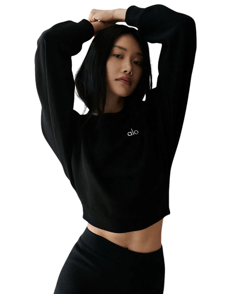 alo/yoga/Cropped Accolade Crewneck/正規品 moletom-alo-yoga-cropped-