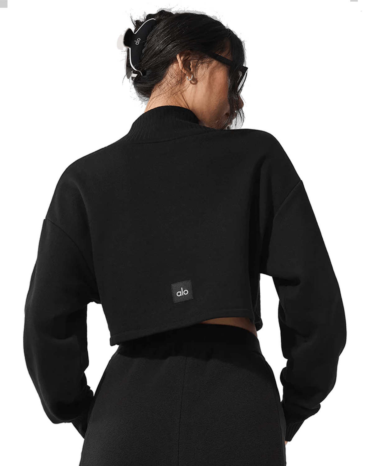 Moletom Alo Yoga Cropped Serenity Coverup Black Preto - Moletom - Alo Yoga - 