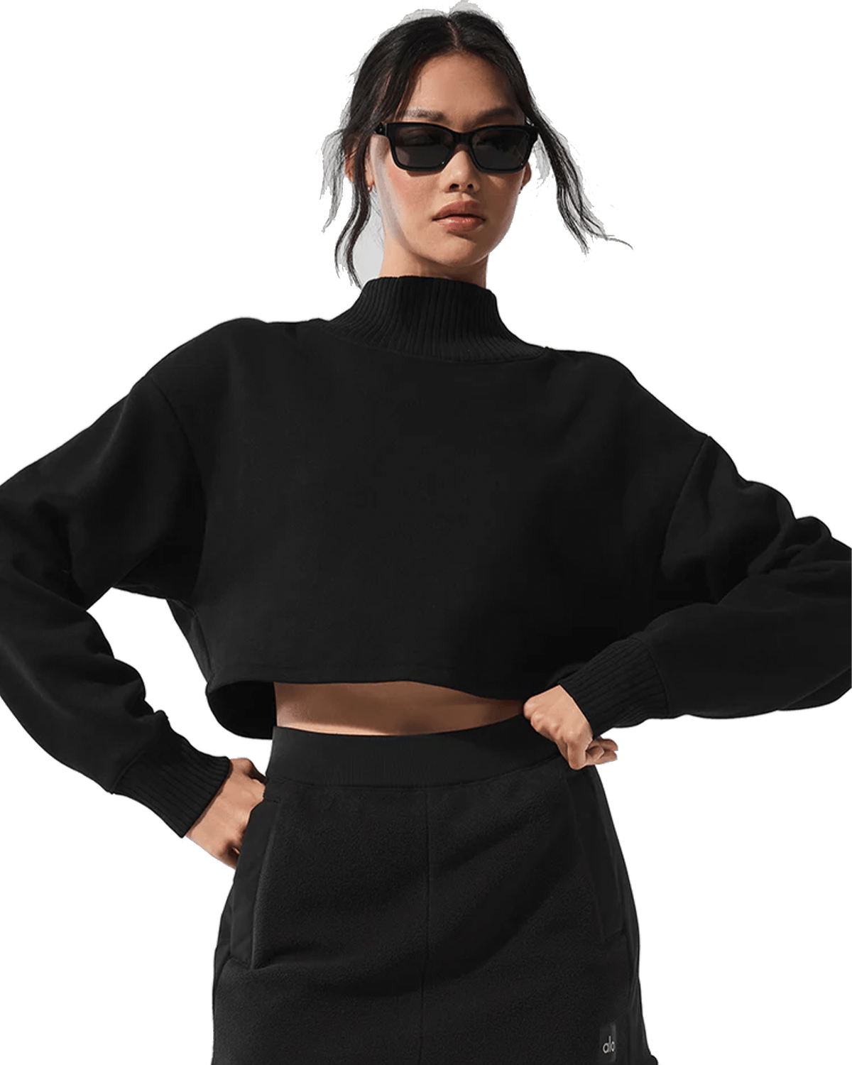 Moletom Alo Yoga Cropped Serenity Coverup Black Preto - Moletom - Alo Yoga - 