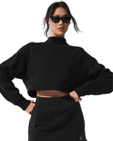 Moletom Alo Yoga Cropped Serenity Coverup Black Preto - Moletom - Alo Yoga - 