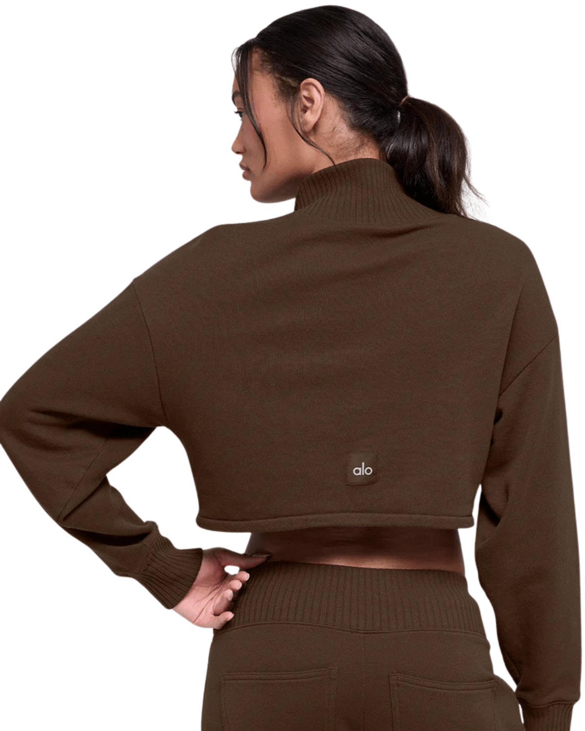 Moletom Alo Yoga Cropped Serenity Coverup Espresso Marrom - Moletom - Alo Yoga - w3875r-1