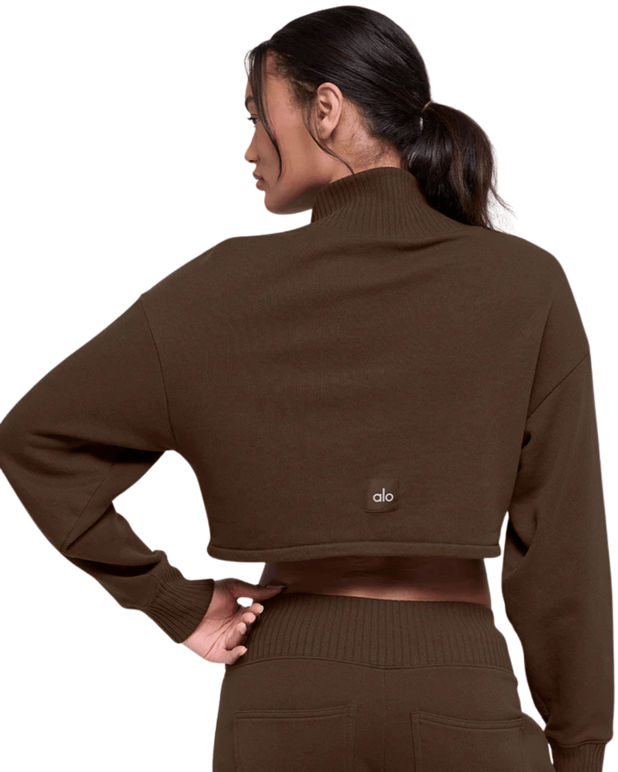 Moletom Alo Yoga Cropped Serenity Coverup Espresso Marrom - Moletom - Alo Yoga - w3875r-1