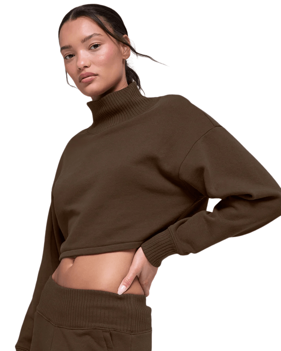 Moletom Alo Yoga Cropped Serenity Coverup Espresso Marrom por R Moletom Alo Yoga Cropped Serenity Coverup Espresso Marrom por R