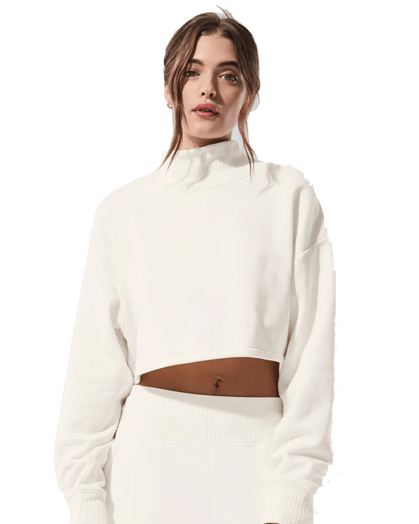 Moletom Alo Yoga Cropped Serenity Coverup Ivory Off White - Moletom - Alo Yoga - 