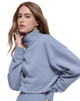 Vista traseira Moletom Alo Yoga Cropped Serenity Coverup Winter Frost Azul