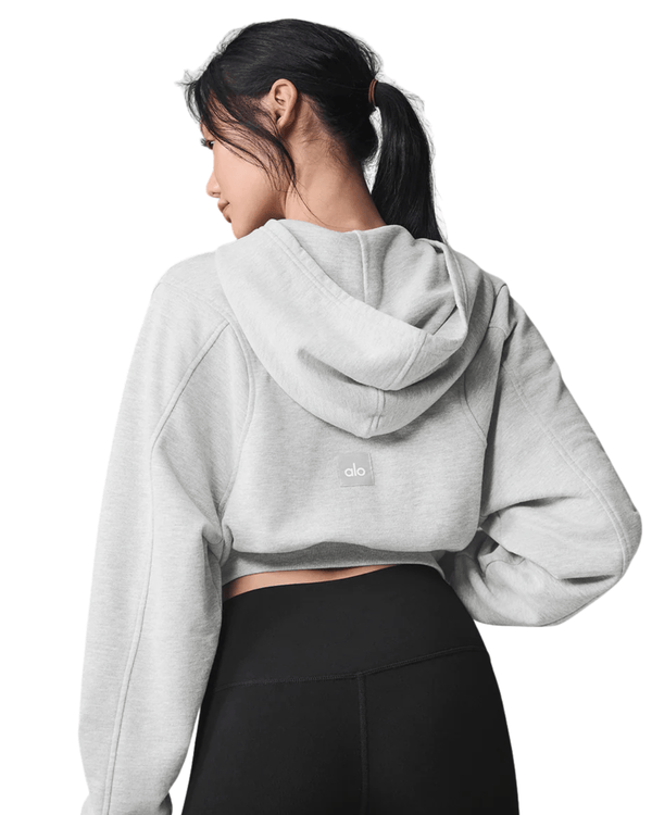 Moletom Alo Yoga Sweet Escape Zip Up Athletic Heather Grey Cinza