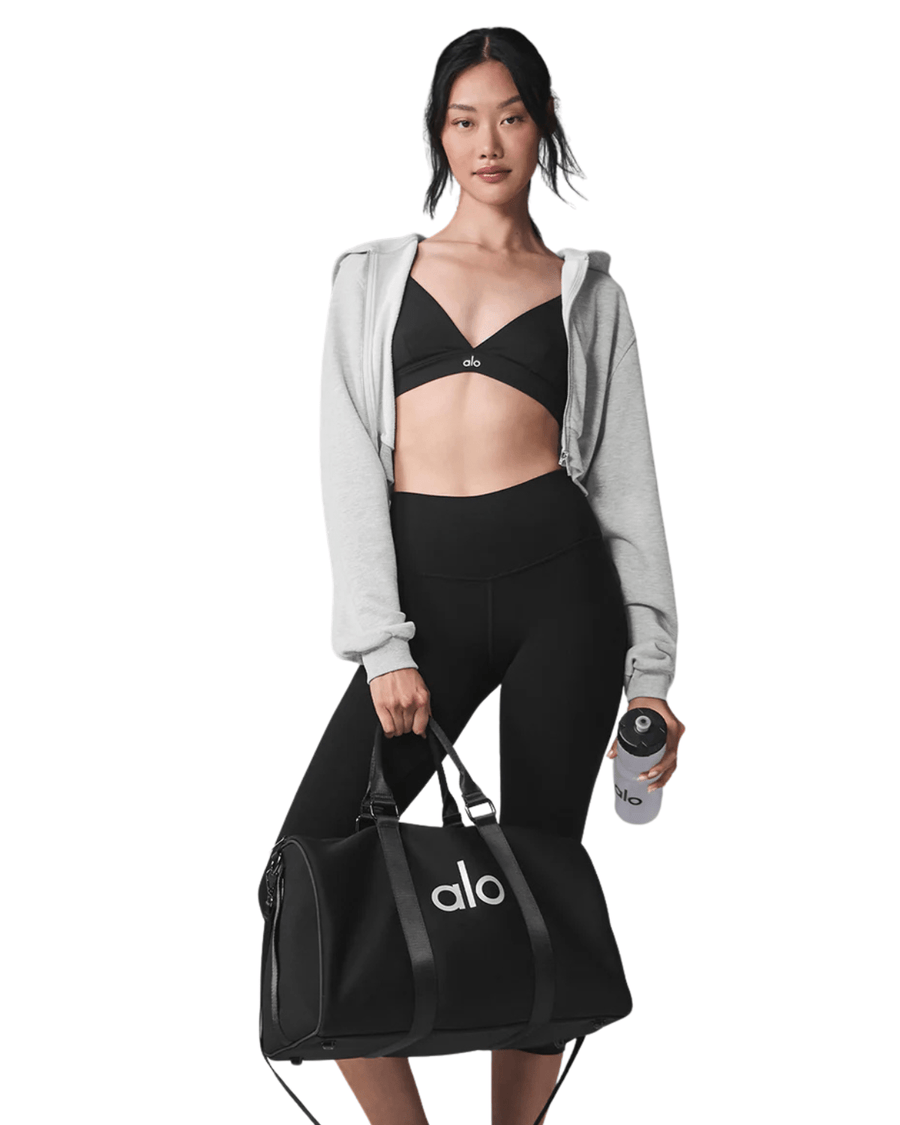 Vista superior Moletom Alo Yoga Sweet Escape Zip Up Athletic Heather Grey Cinza