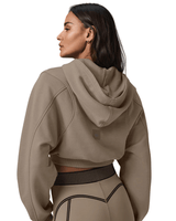 Vista superior Moletom Alo Yoga Sweet Escape Zip Up Gravel Marrom