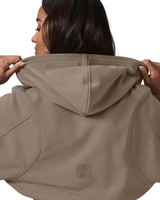 Vista lateral Moletom Alo Yoga Sweet Escape Zip Up Gravel Marrom