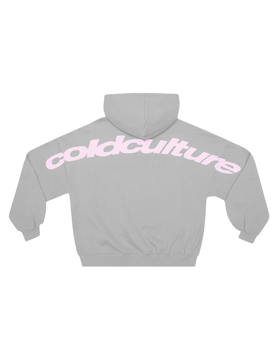 Vista lateral Moletom Cold Culture Curved Grey/Pink Cinza