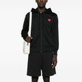 Moletom Comme des Garçons Play Zip Up White Red Heart Black Preto - Comme des Garçons - P1T172BLAC