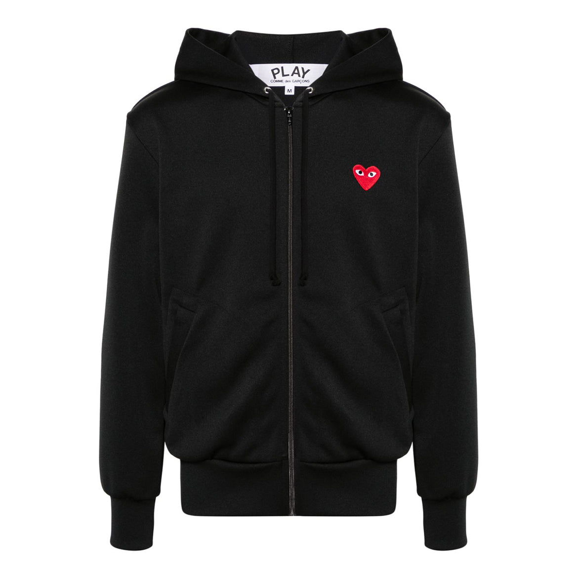 Moletom Comme des Garçons Play Zip Up White Red Heart Black Preto