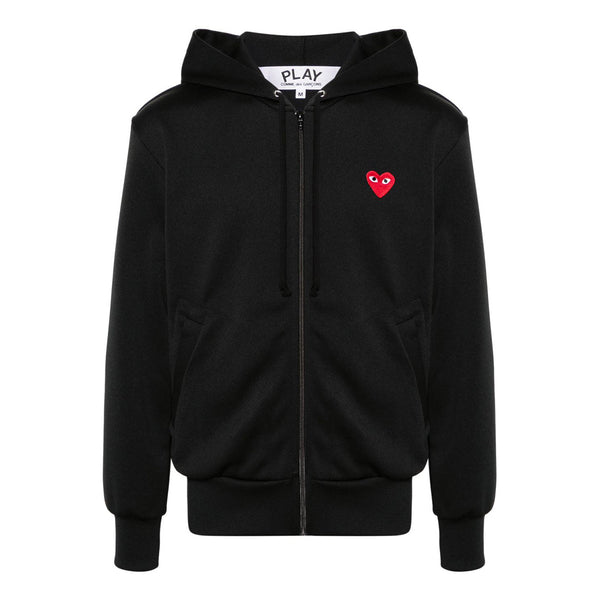 Moletom Comme des Garçons Play Zip Up White Red Heart Black Preto em preto original na LK Sneakers