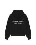 Moletom Fear Of God Essentials Classic Full Zip - Up Jet Black Preto - Essentials - FOG22-1