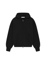 Vista lateral Moletom Fear Of God Essentials Classic Full Zip-Up Jet Black Preto