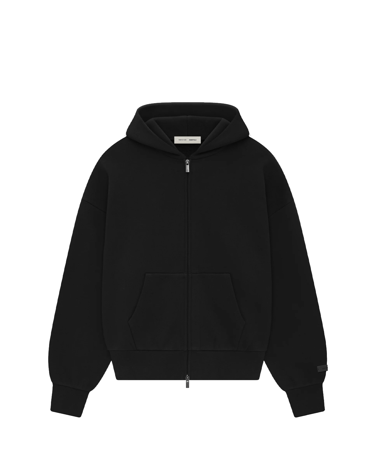 Moletom Fear Of God Essentials Classic Full Zip - Up Jet Black Preto - Essentials - FOG22-1