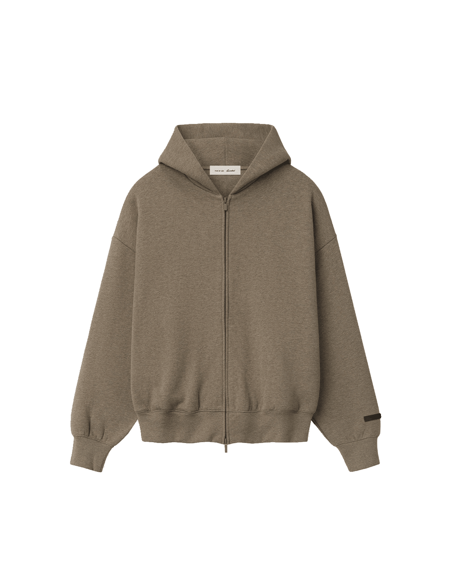 Moletom Fear Of God Essentials SS26 Classic Zip-Up Homestead Heather Bege