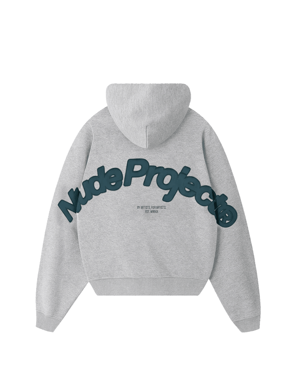 Moletom Nude Project Beast Zip-up Hoodie Grey Melange