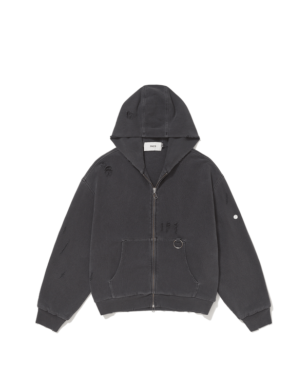 Moletom Pace Ripped Zip Stoned Grey Cinza - Pace - 