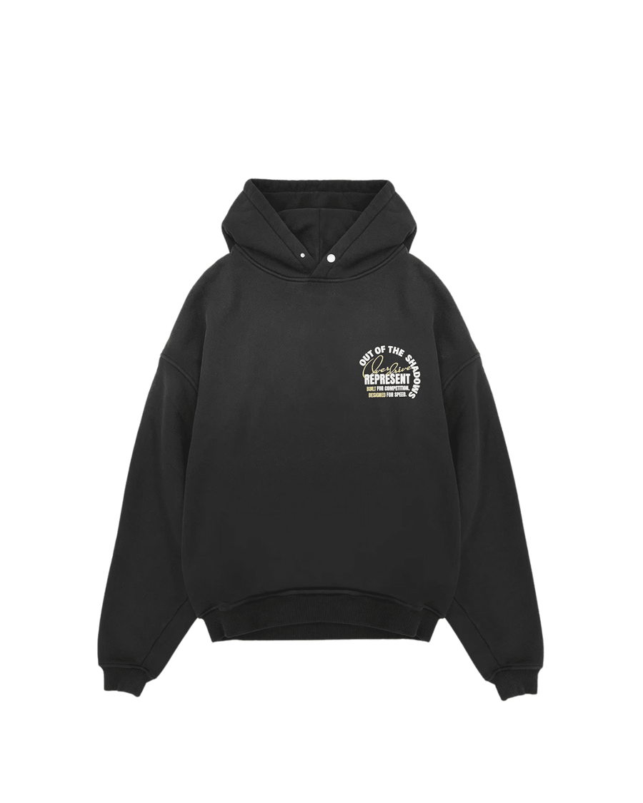 Vista lateral Moletom Represent Clo Out of The Shadows Stained Black Preto