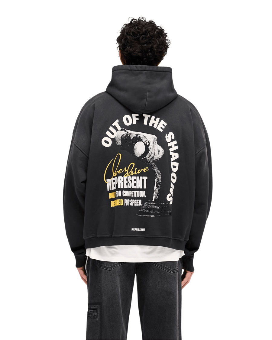 Vista traseira Moletom Represent Clo Out of The Shadows Stained Black Preto