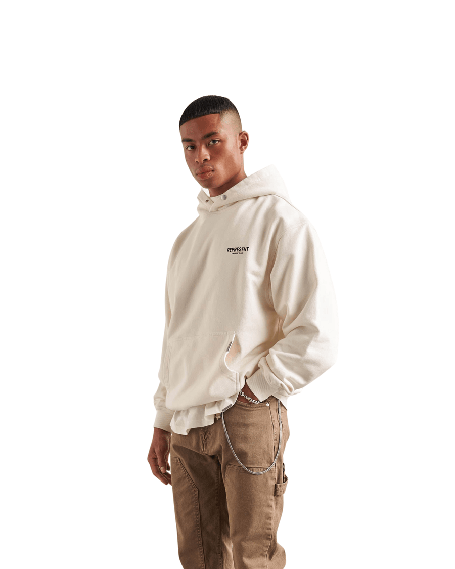 Vista superior Moletom Represent Clo Owners Club Flat White Branco