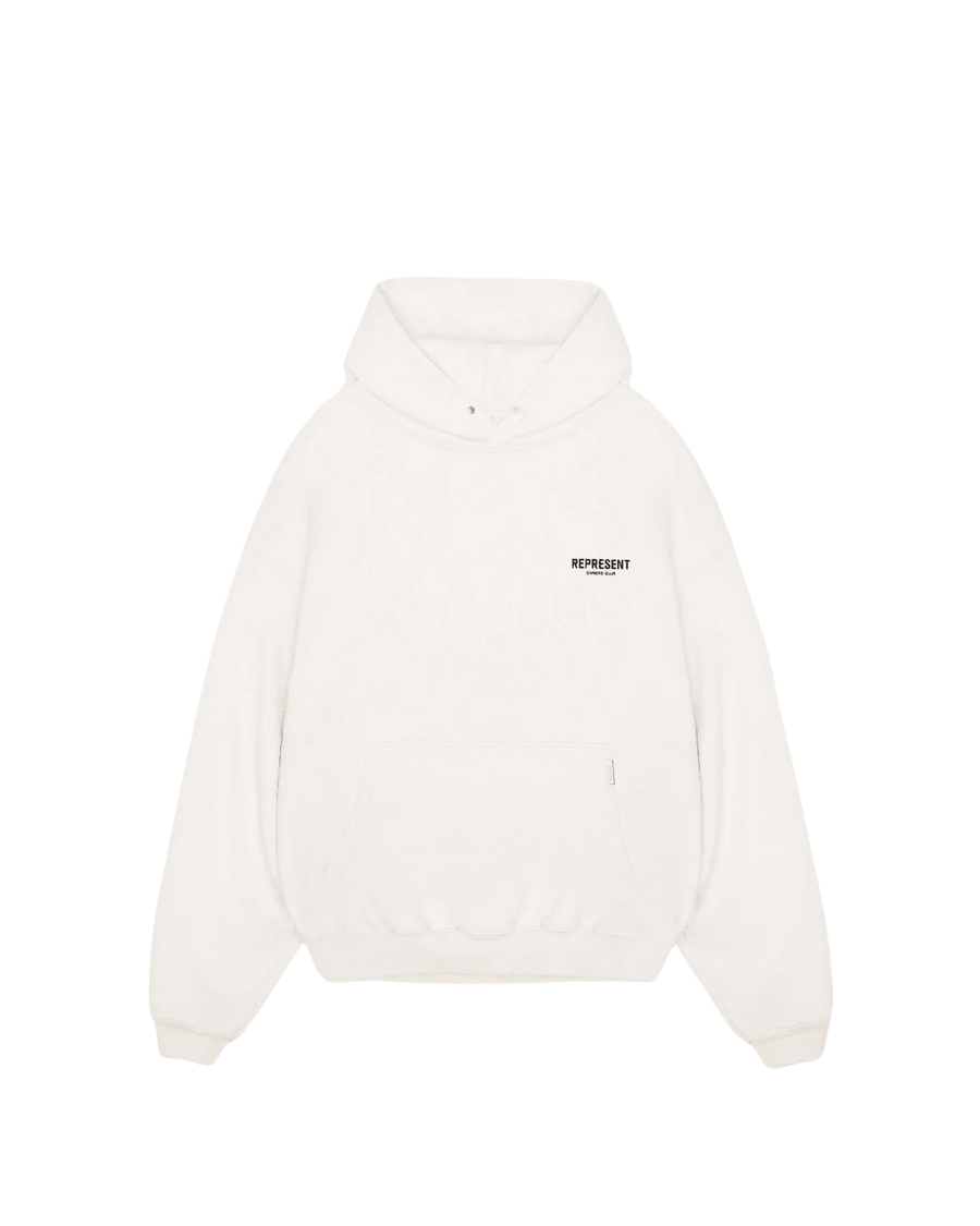 Vista lateral Moletom Represent Clo Owners Club Flat White Branco