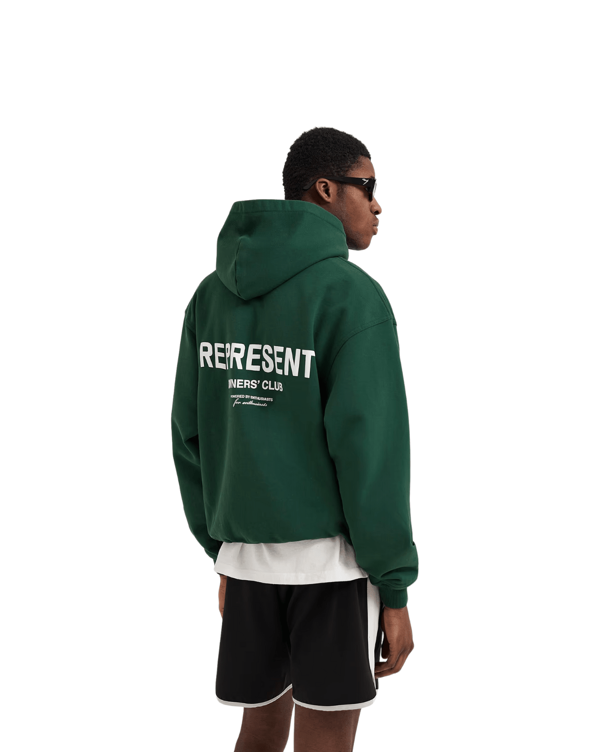 Moletom Represent Clo Owners Club Racing Green Verde, com capuz e texto branco