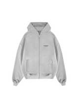 Vista lateral Moletom Represent Clo Owners Club Zip Ash Grey Cinza