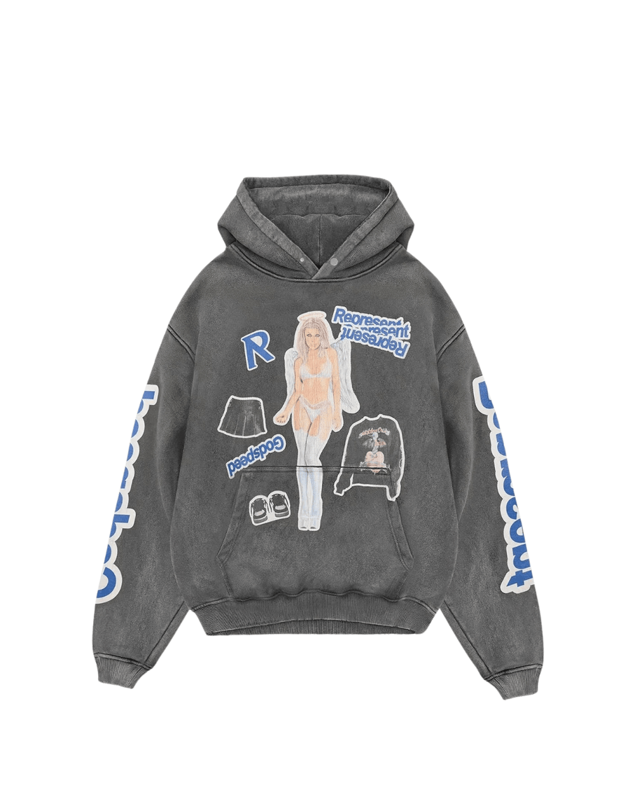 Moletom Represent Clo Question Your Innocence Vintage Grey Cinza em cinza original na LK Sneakers