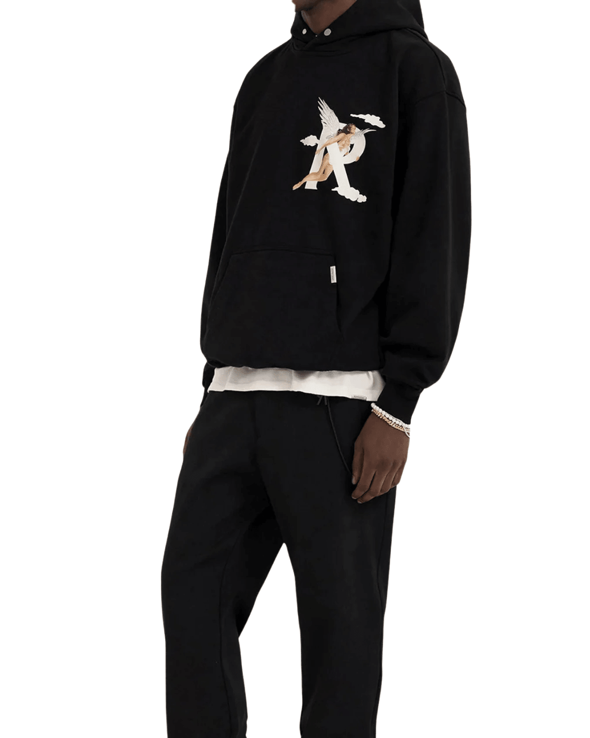 Moletom Represent Clo Storms in Heaven Black Preto com design gráfico branco