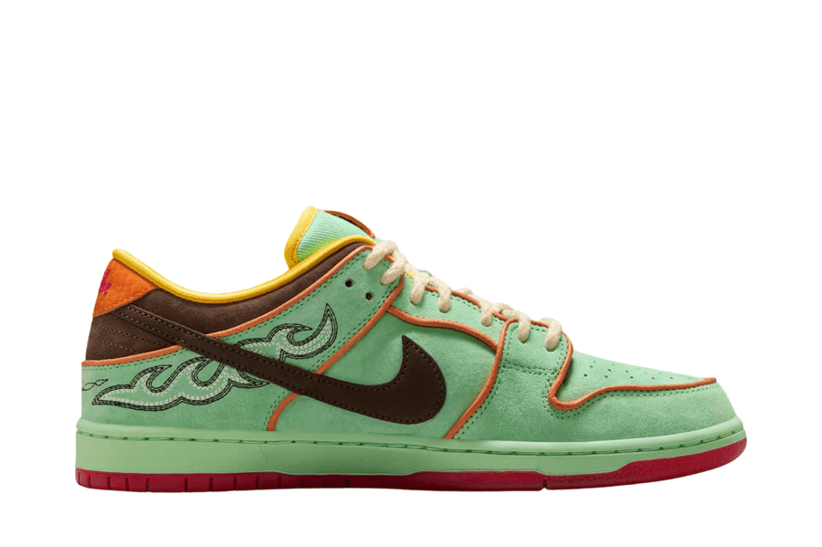 Vista lateral Nike Dunk SB Dunk Low QS BHM Rodeo Verde