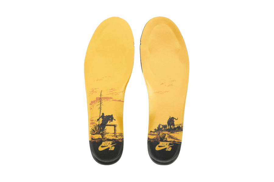 Vista na caixa Nike Dunk SB Dunk Low QS BHM Rodeo Verde