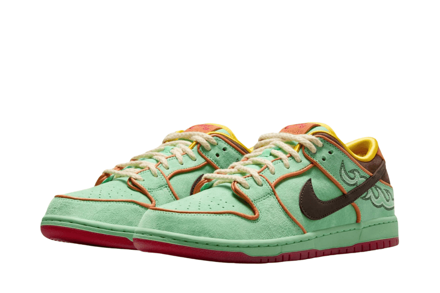 Vista traseira Nike Dunk SB Dunk Low QS BHM Rodeo Verde