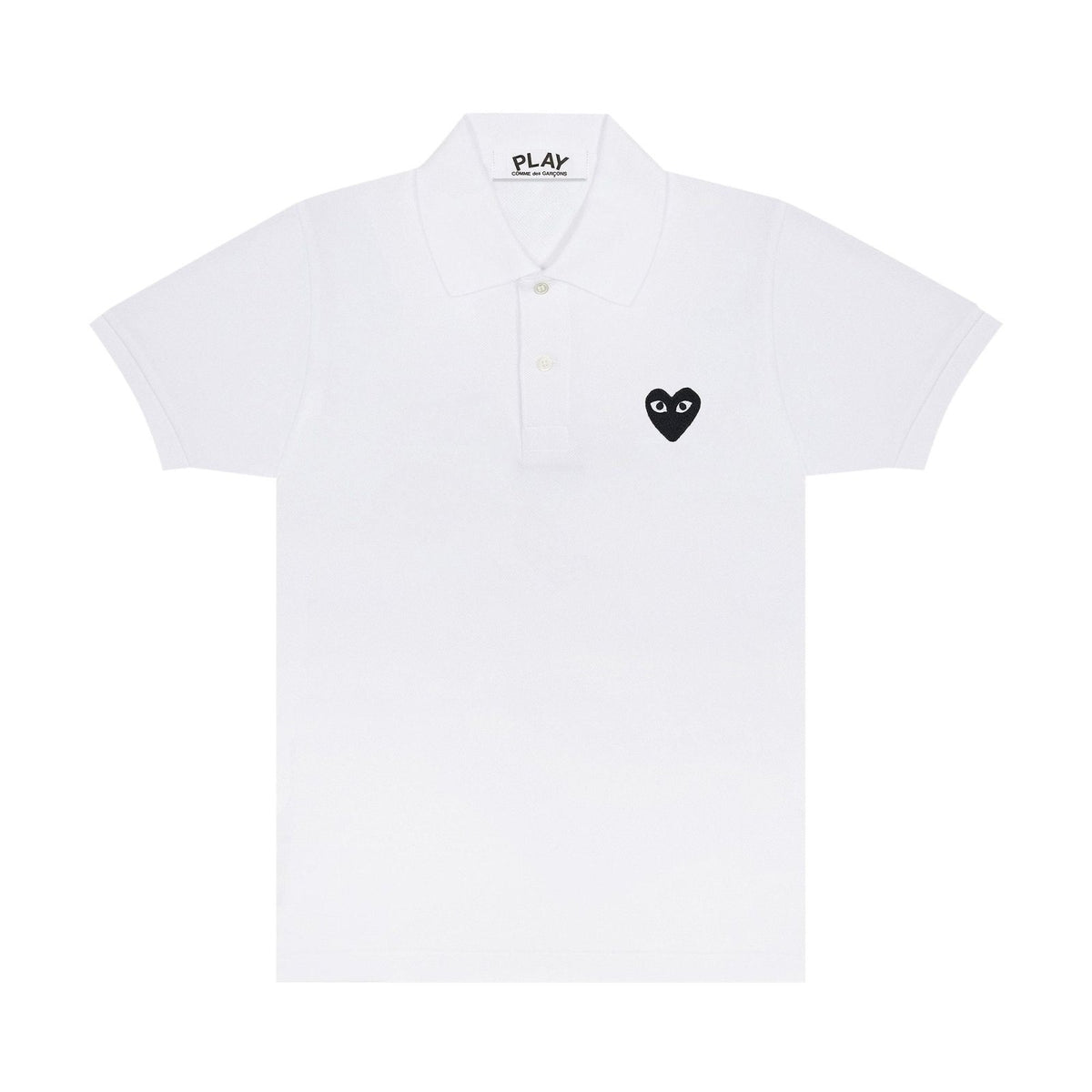 Polo Comme des Garçons PLAY Black Emblem White Branco