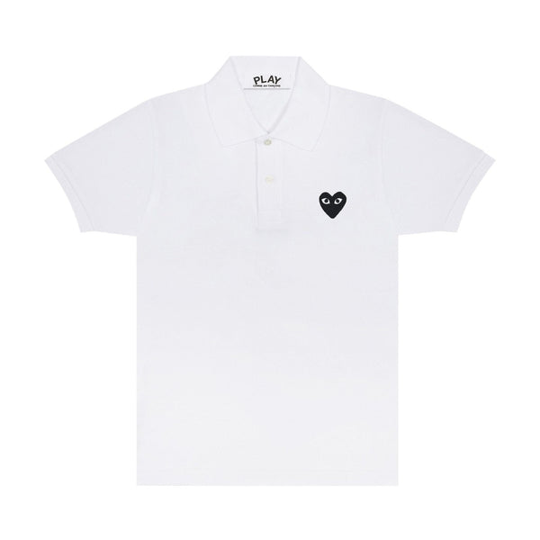 Polo Comme des Garçons PLAY Black Emblem White Branco em branco original na LK Sneakers