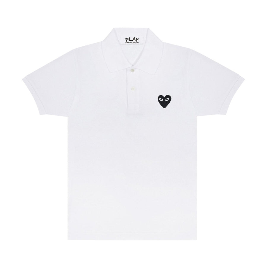 Polo Comme des Garçons PLAY Black Emblem White Branco em branco original na LK Sneakers