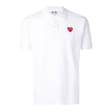 Polo Comme des Garçons PLAY Red Emblem White Branco em branco original na LK Sneakers