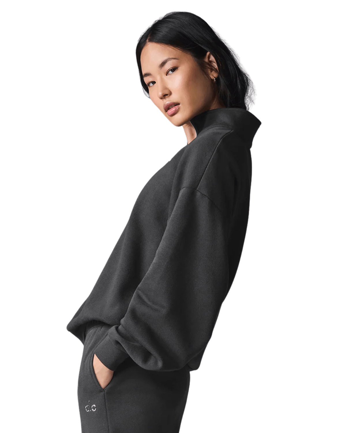 Pullover Alo Yoga Accolade 1/4 Zip Anthracite Cinza por R$ 1.549