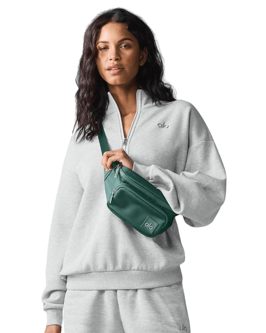 Vista traseira Pullover Alo Yoga Accolade 1/4 Zip Athletic Heather Grey Cinza